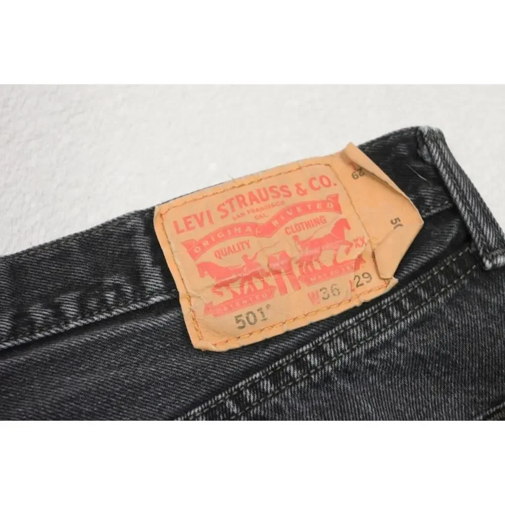 Levis 501 Double XX Straight Stretch Rugged Button‎ Fly Jeans Mens Sz 36 x 29